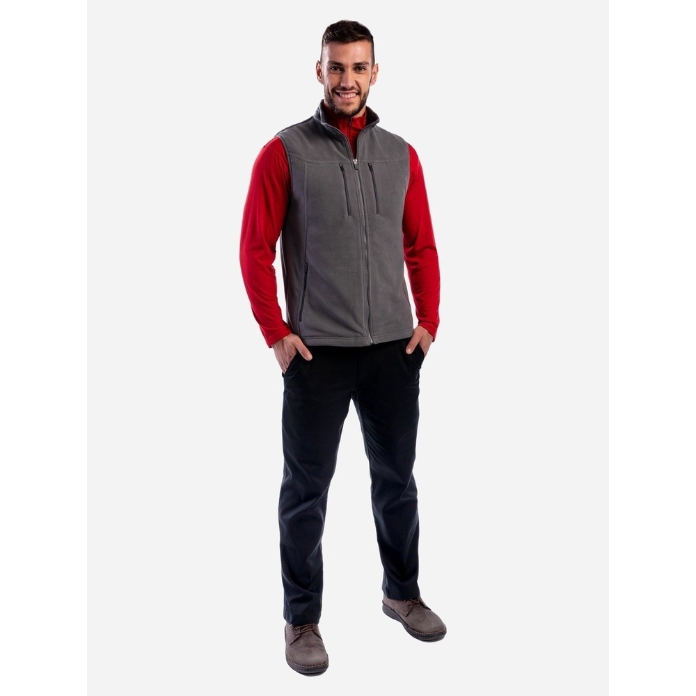 Mens SCOTTeVEST XXL Vest Gray Fleece Utility Full Zip Hike Gorpcore Camp Pockets